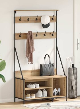 VidaXL Kledingrek Artisan Eiken 100 x 41 x 184 cm Bewerkt hout