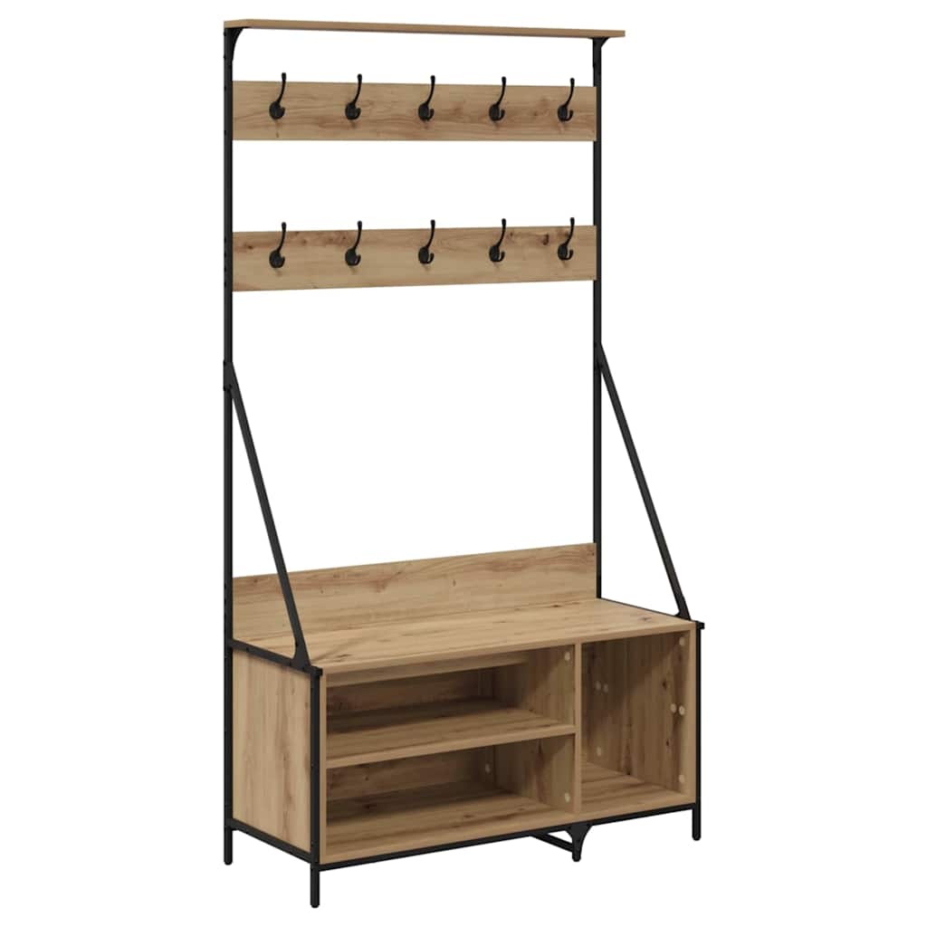 VidaXL Kledingrek Artisan Eiken 100 x 41 x 184 cm Bewerkt hout