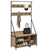 VidaXL Kledingrek Artisan Eiken 100 x 41 x 184 cm Bewerkt hout