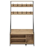 VidaXL Kledingrek Artisan Eiken 100 x 41 x 184 cm Bewerkt hout