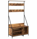 VidaXL Kledingrek met plank Oud Hout 100 x 41 x 184 cm Bewerkt hout