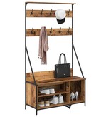 VidaXL Kledingrek met plank Oud Hout 100 x 41 x 184 cm Bewerkt hout