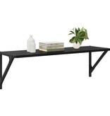 VidaXL Wandplanken 2 pcs Zwart Eiken 80 x 25 x 25,5 cm Bewerkt hout