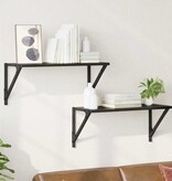 VidaXL Wandplanken 2 pcs Zwart Eiken 60 x 25 x 25,5 cm Bewerkt hout