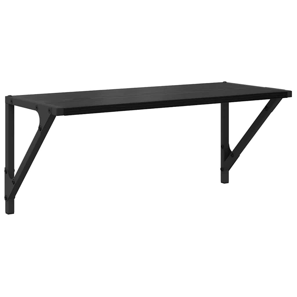 VidaXL Wandplanken 2 pcs Zwart Eiken 60 x 25 x 25,5 cm Bewerkt hout
