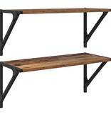 VidaXL Wandplanken 2 pcs Oud Hout 60 x 25 x 25,5 cm Bewerkt hout