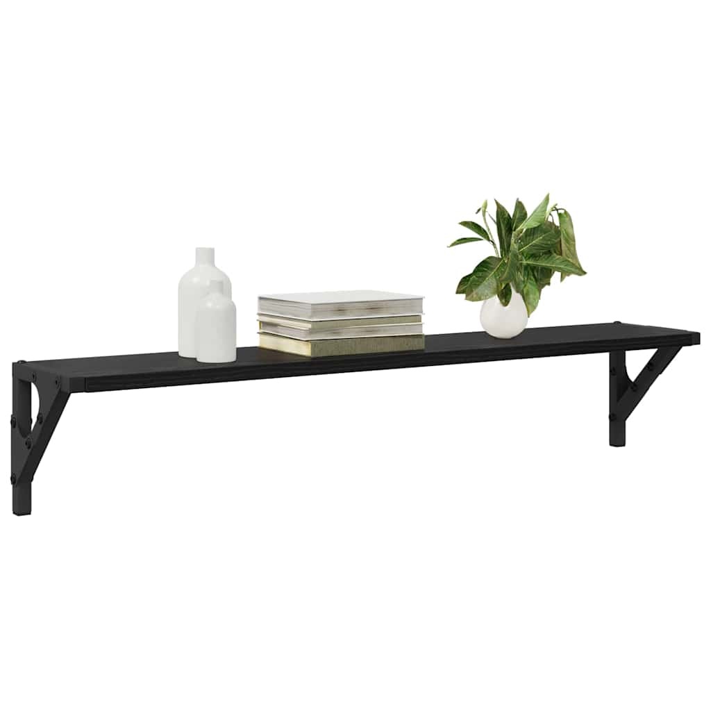 VidaXL Wandplanken 2 pcs Zwart Eiken 80 x 15 x 15,5 cm Bewerkt hout