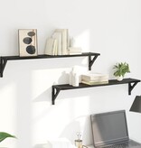VidaXL Wandplanken 2 pcs Zwart Eiken 80 x 15 x 15,5 cm Bewerkt hout