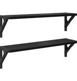 VidaXL Wandplanken 2 pcs Zwart Eiken 60 x 15 x 15,5 cm Bewerkt hout