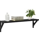 VidaXL Wandplanken 2 pcs Zwart Eiken 60 x 15 x 15,5 cm Bewerkt hout