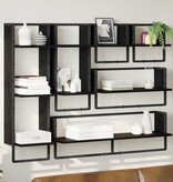 VidaXL Wandplankenset 6 pcs Zwart Eiken 100 x 25 x 30 cm Bewerkt hout