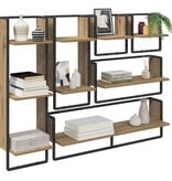 VidaXL Wandplankenset met plank 6 pcs Artisan Eiken 100 x 25 x 30 cm