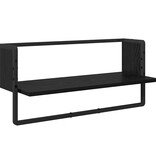 VidaXL Wandplankenset 4 pcs Zwart Eiken 65 x 25 x 30 cm Bewerkt hout