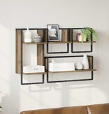 VidaXL Wandplankenset 4 pcs Artisan Eiken 65 x 25 x 30 cm Bewerkt hout