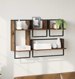 VidaXL Wandplankenset 4 pcs Oud Hout 65 x 25 x 30 cm Bewerkt hout