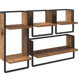 VidaXL Wandplankenset 4 pcs Oud Hout 65 x 25 x 30 cm Bewerkt hout