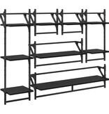 VidaXL Wandplankenset 6 pcs Zwart Eiken 100 x 25 x 30 cm Bewerkt hout