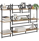 VidaXL Wandplankenset met plank 6 pcs Artisan Eiken 100 x 25 x 30 cm