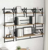 VidaXL Wandplankenset met plank 6 pcs Artisan Eiken 100 x 25 x 30 cm