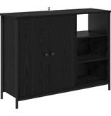 VidaXL Dressoir Zwart Eiken 100 x 33 x 75 cm Bewerkt hout