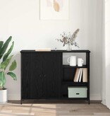 VidaXL Dressoir Zwart Eiken 100 x 33 x 75 cm Bewerkt hout