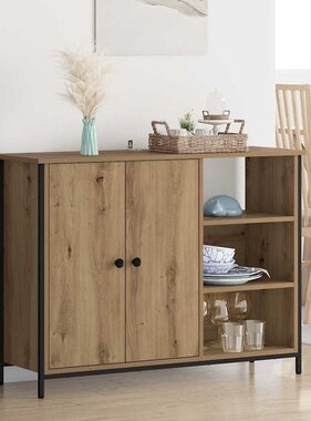 VidaXL Dressoir Artisan Eiken 100 x 33 x 75 cm Bewerkt hout