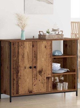 VidaXL Dressoir Oud Hout 100 x 33 x 75 cm Bewerkt hout