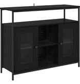 VidaXL Dressoir Zwart Eiken 100 x 35 x 80 cm Bewerkt hout