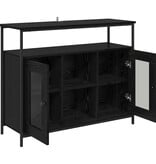 VidaXL Dressoir Zwart Eiken 100 x 35 x 80 cm Bewerkt hout