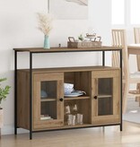 VidaXL Dressoir Artisan Eiken 100 x 35 x 80 cm Bewerkt hout