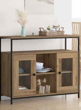 VidaXL Dressoir Artisan Eiken 100 x 35 x 80 cm Bewerkt hout