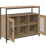 VidaXL Dressoir Artisan Eiken 100 x 35 x 80 cm Bewerkt hout