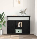 VidaXL Dressoir Zwart Eiken 100 x 35 x 80 cm Bewerkt hout