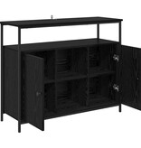 VidaXL Dressoir Zwart Eiken 100 x 35 x 80 cm Bewerkt hout