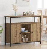 VidaXL Dressoir Artisan Eiken 100 x 35 x 80 cm Bewerkt hout