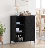 VidaXL Dressoir Zwart Eiken 70 x 30 x 80 cm Bewerkt hout