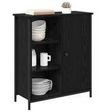 VidaXL Dressoir Zwart Eiken 70 x 30 x 80 cm Bewerkt hout
