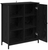 VidaXL Dressoir Zwart Eiken 70 x 30 x 80 cm Bewerkt hout
