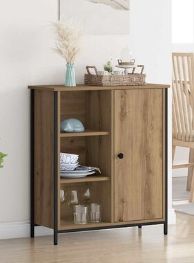 VidaXL Dressoir Artisan Eiken 70 x 30 x 80 cm Bewerkt hout