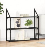 VidaXL Wandplank met plank Zwart Eiken 80 x 21 x 78,5 cm Bewerkt hout