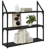 VidaXL Wandplank met plank Zwart Eiken 80 x 21 x 78,5 cm Bewerkt hout