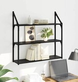 VidaXL Wandplank met plank Zwart Eiken 80 x 21 x 78,5 cm Bewerkt hout