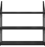 VidaXL Wandplank met plank Zwart Eiken 80 x 21 x 78,5 cm Bewerkt hout