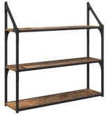 VidaXL Wandplank met plank Oud Hout 80 x 21 x 78,5 cm Bewerkt hout