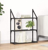 VidaXL Wandplank met plank Zwart Eiken 60 x 21 x 78,5 cm Bewerkt hout