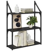 VidaXL Wandplank met plank Zwart Eiken 60 x 21 x 78,5 cm Bewerkt hout