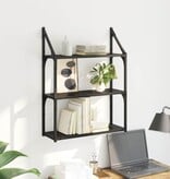 VidaXL Wandplank met plank Zwart Eiken 60 x 21 x 78,5 cm Bewerkt hout