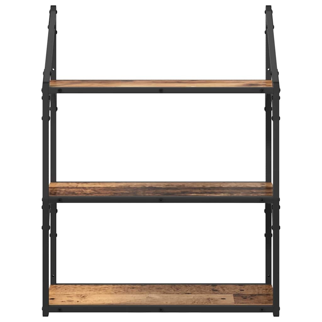 VidaXL Wandplank met plank Oud Hout 60 x 21 x 78,5 cm Bewerkt hout