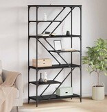 VidaXL Boekenkast Zwart Eiken 91 x 36 x 176 cm Bewerkt hout