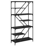 VidaXL Boekenkast Zwart Eiken 91 x 36 x 176 cm Bewerkt hout